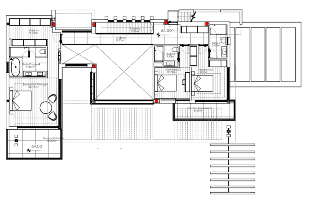 Type A1 upper level Avenue Marbella floor plan